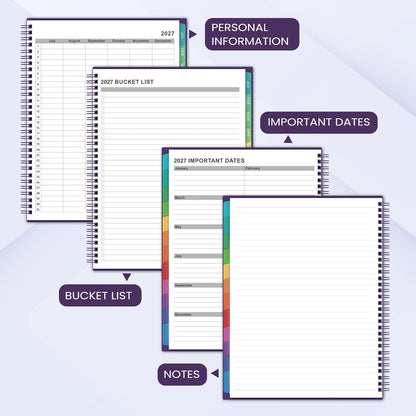 2027 Monthly Planner: January to December, 8" x 10"