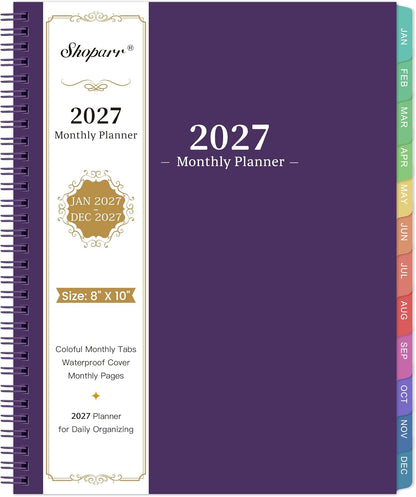 2027 Monthly Planner: January to December, 8" x 10"